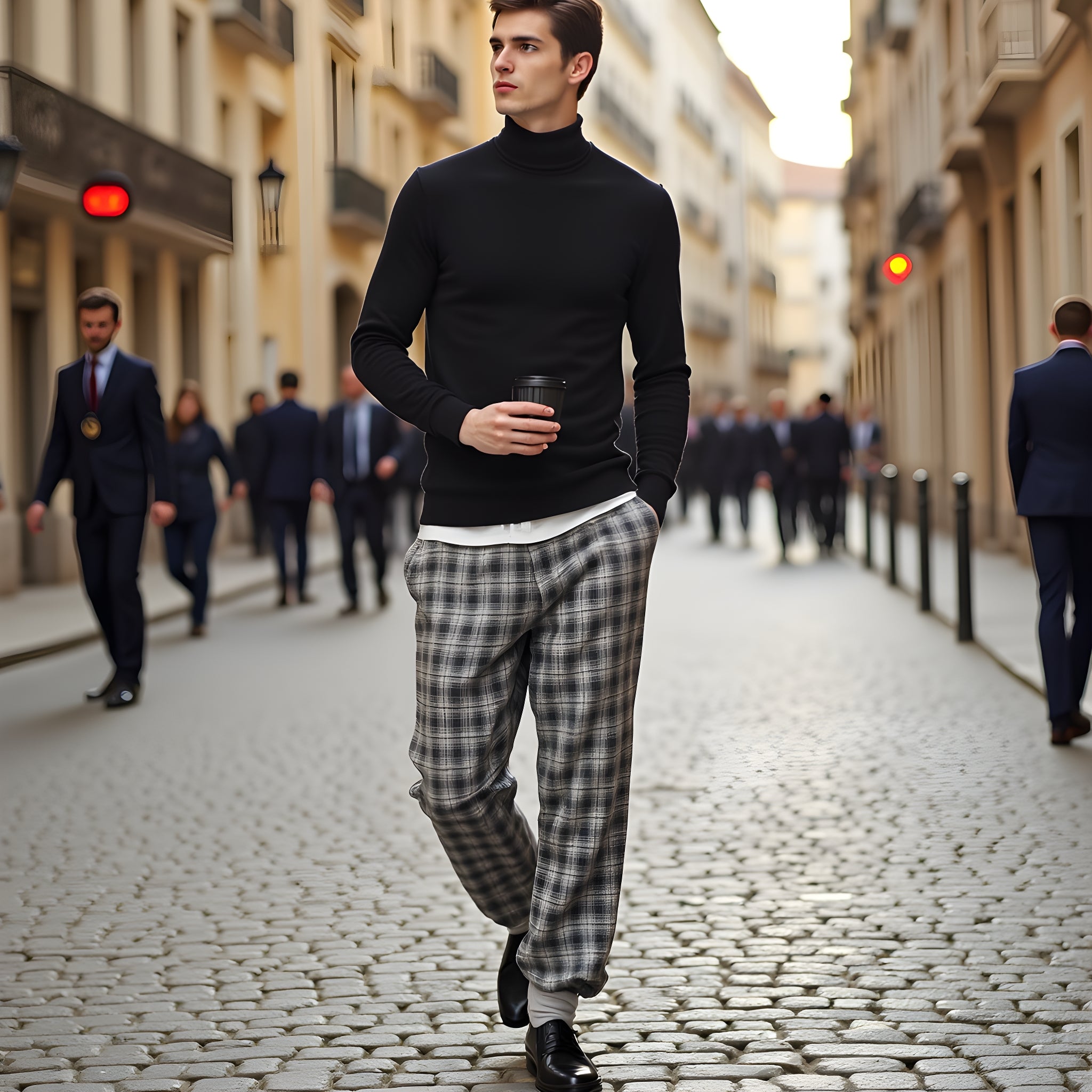 Pantalon à Carreau Homme