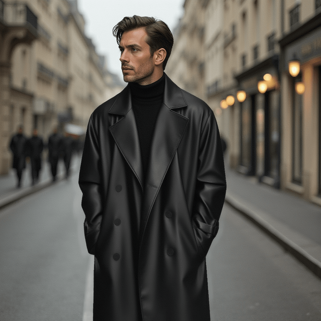 Manteau Cuir Homme