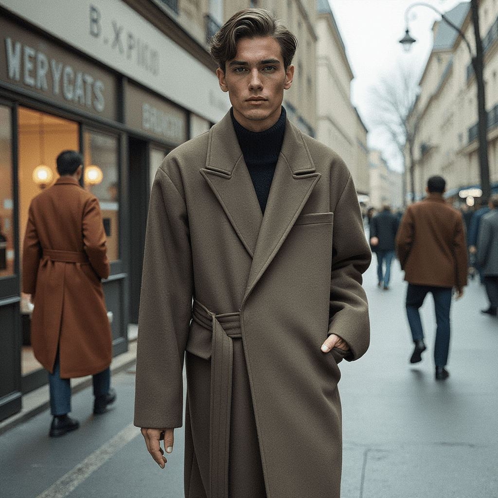 Manteau Long Homme Laine