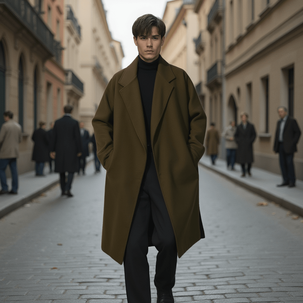 Manteau Vert Kaki Homme