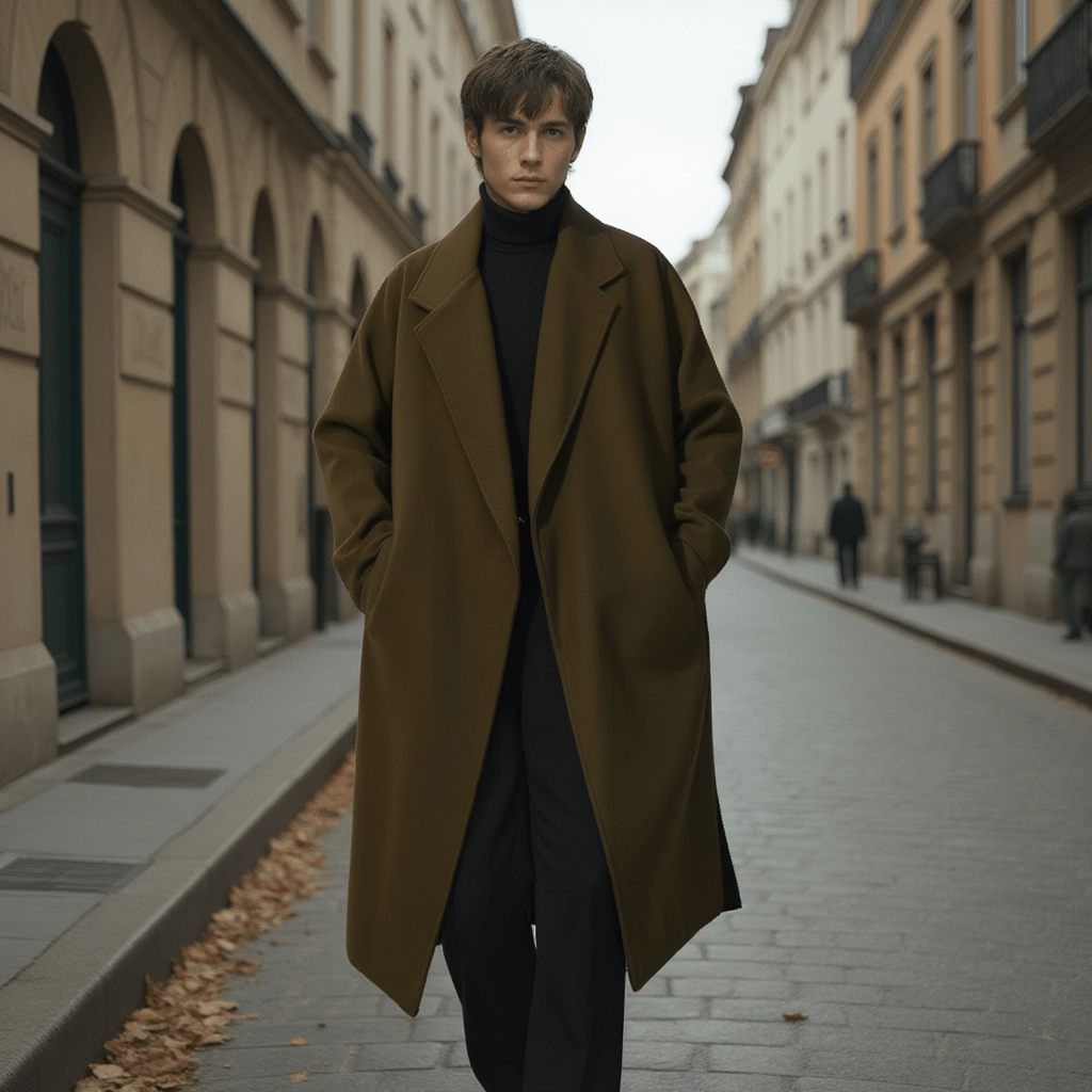 Manteau Vert Kaki Homme