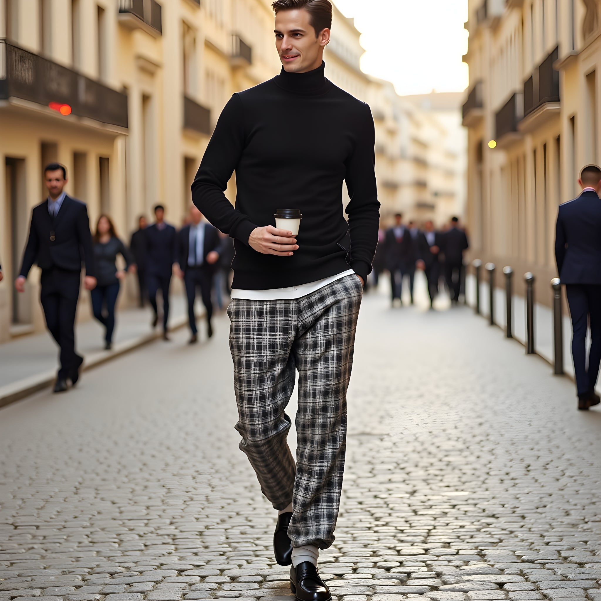 Pantalon à Carreau Homme