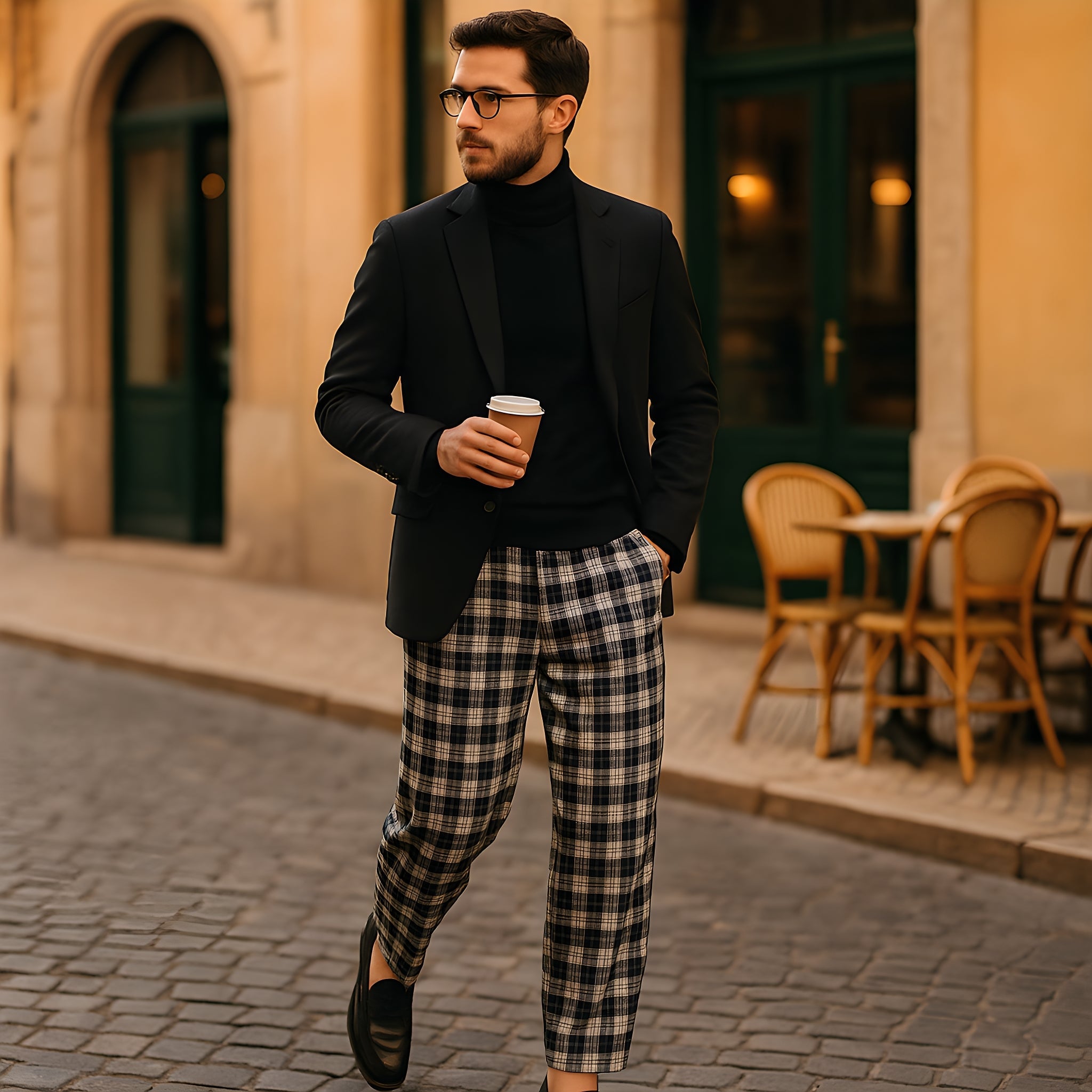 Pantalon à Carreau Homme