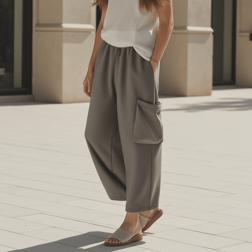 Pantalon Court (pantacourt) Haut De Gamme KISHIDO PARIS - 100% Lin - Taille Haute Style Créateur Japonais - Occasion Très Bon état