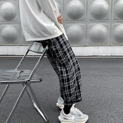 Pantalon à Carreau Noir