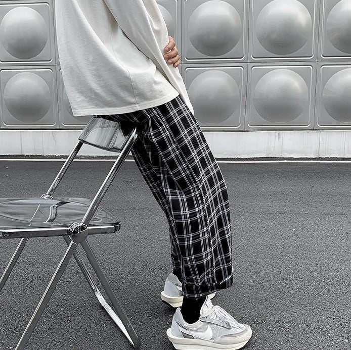 Pantalon à Carreau Noir