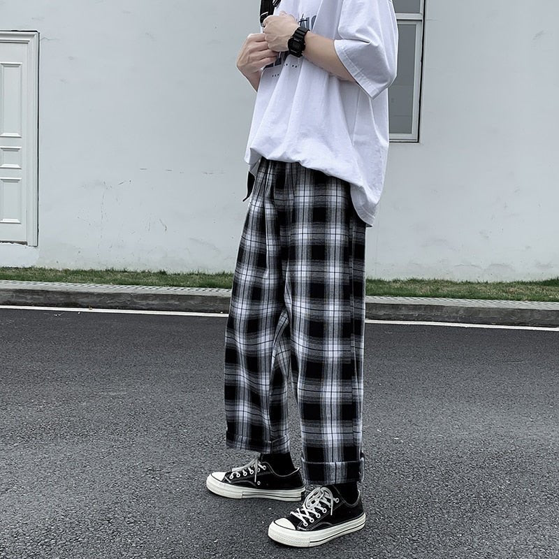 Pantalon à Carreau Noir