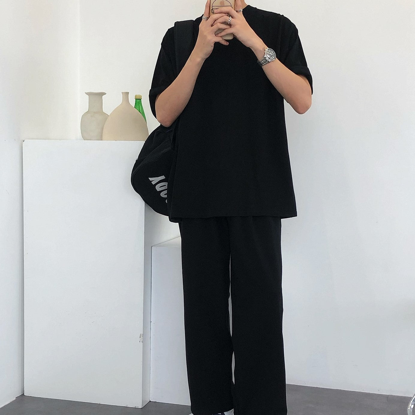 Pantalon Noir Vintage