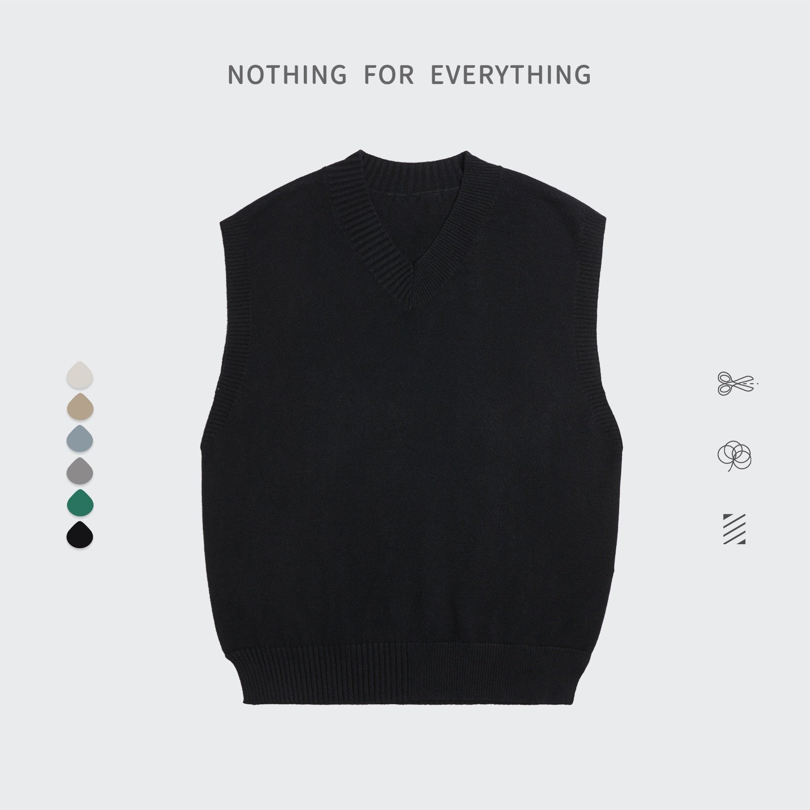 Pull Sans Manches Homme Noir