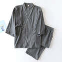 Pyjama Homme Style Kimono Japonais - Tissu Jacquard, Confortable, Poches, Pour Détente Maison - 6