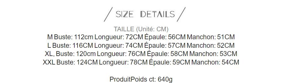 Veste A Carreau Homme guide des tailles