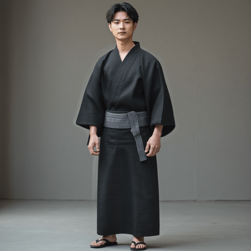 Kimono Japonais Noir Homme
