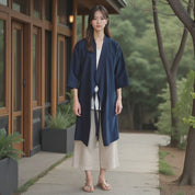 Veste Kimono Traditionnel Bleu