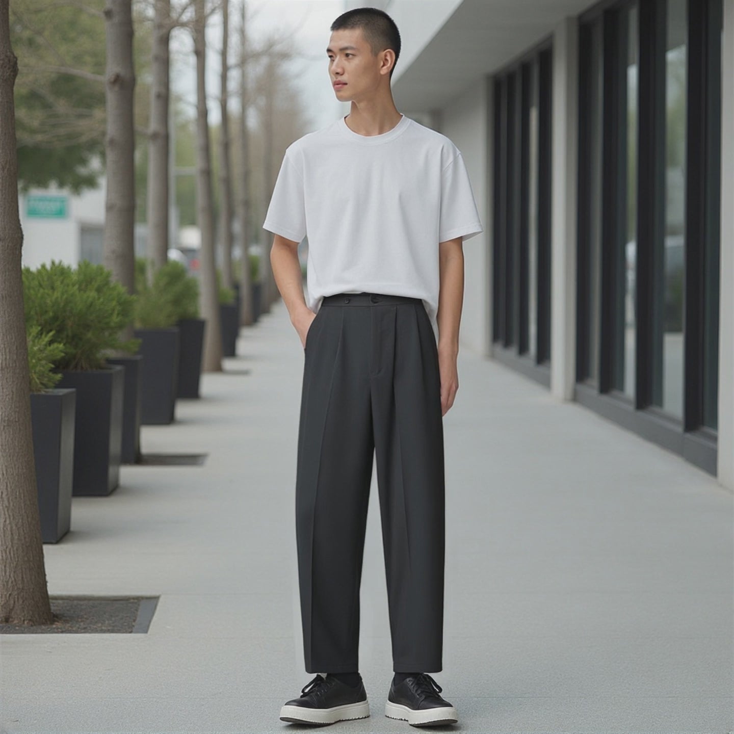 Pantalon Noir Homme