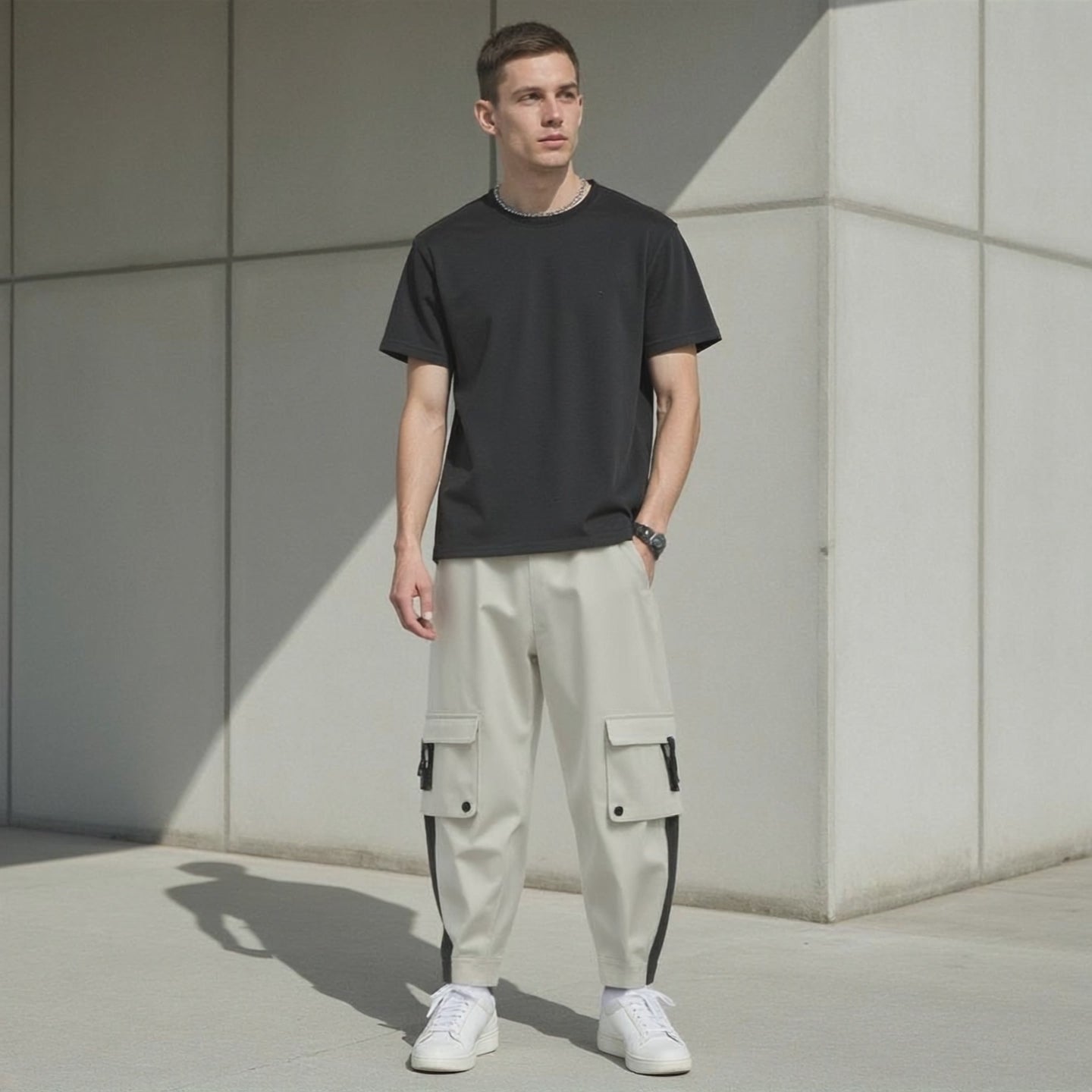 Cargo Blanc Homme