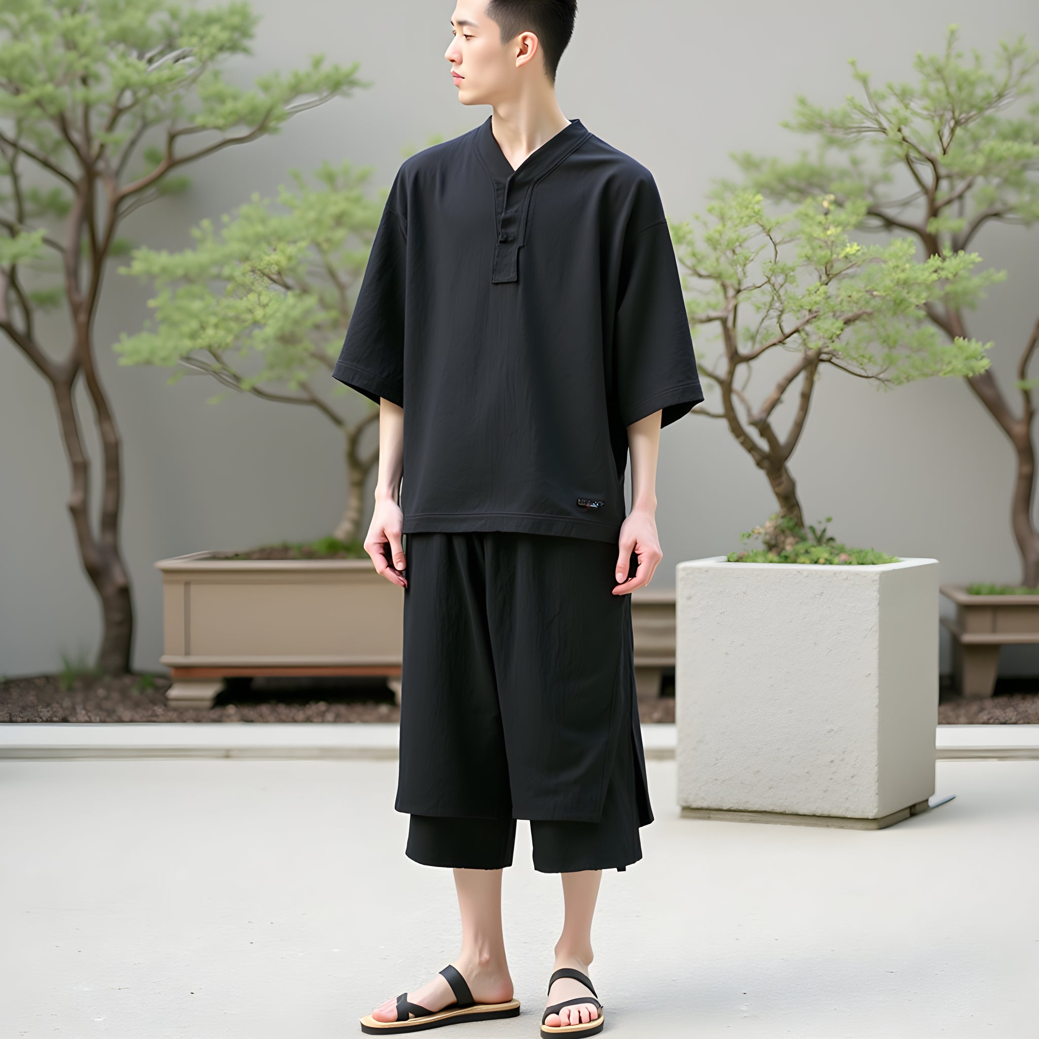 Short Japonais En Lin
