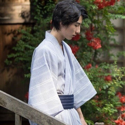 Yukata Homme Traditionnel Bleu