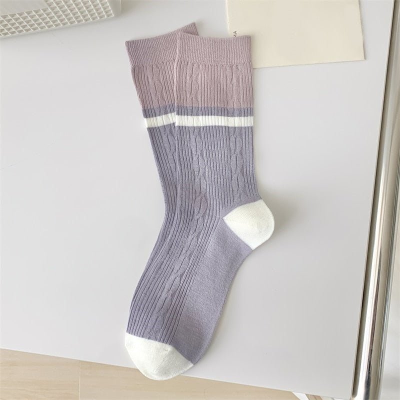 Chaussettes Hautes Style Harajuku Kawaii - Motif Y2K, Taille Unique, Acrylique Doux