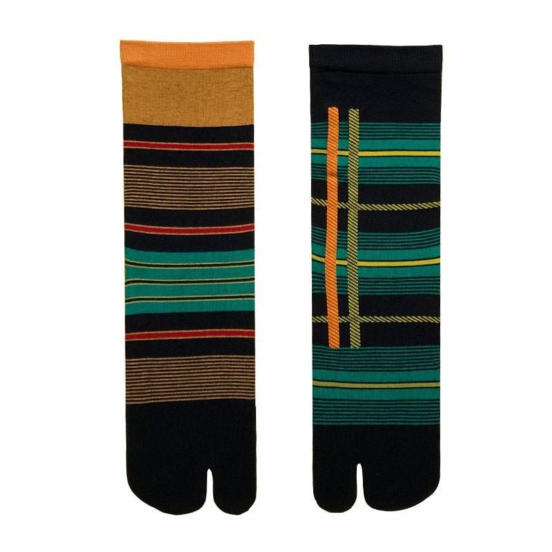 Chaussettes Tabi Japonaises Mi-Mollet - Motifs Kamawanu - Taille 39-43 - Coton, 5 Coloris - 5