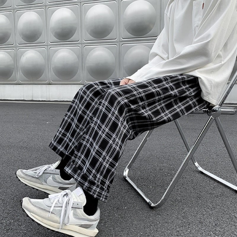 Pantalon à Carreau Noir
