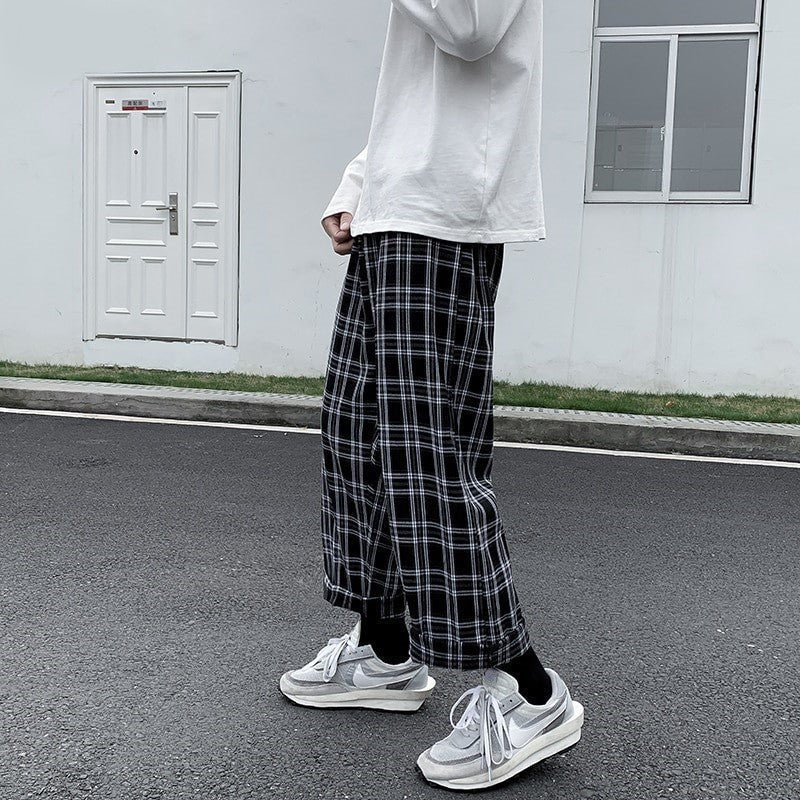 Pantalon à Carreau Noir