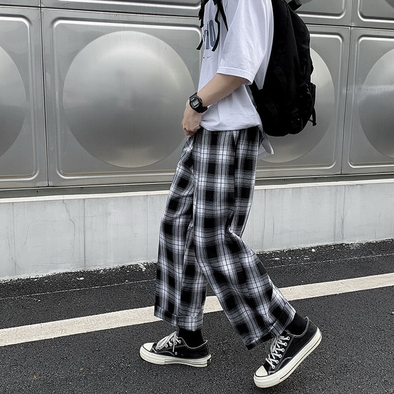 Pantalon à Carreau Noir