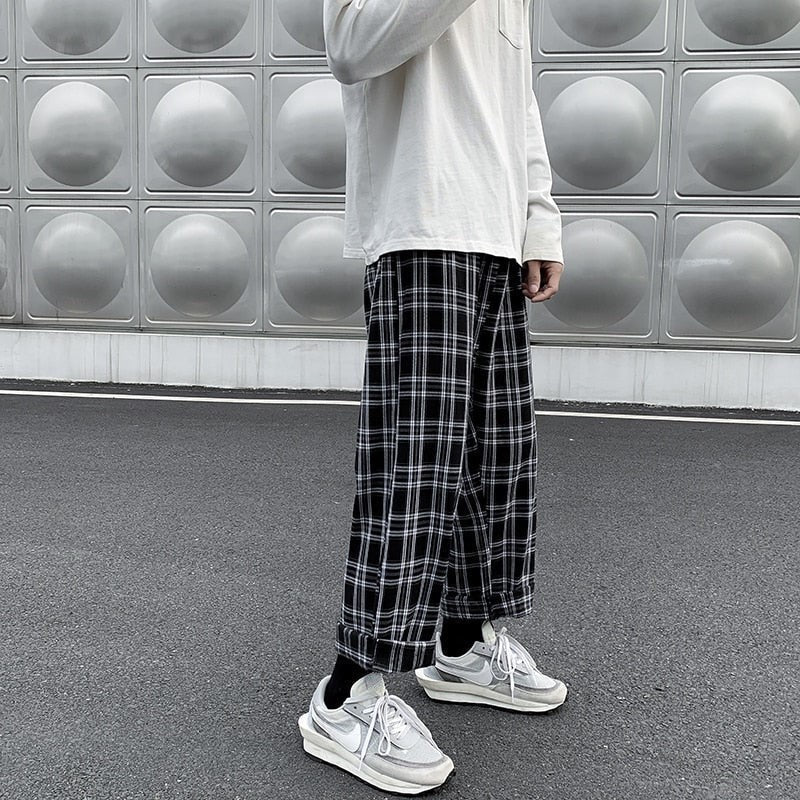 Pantalon à Carreau Noir