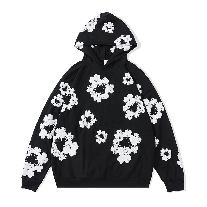 Sweat Shirt Sweat Fleur Homme Sweat à Capuche Avec Fleur Rose