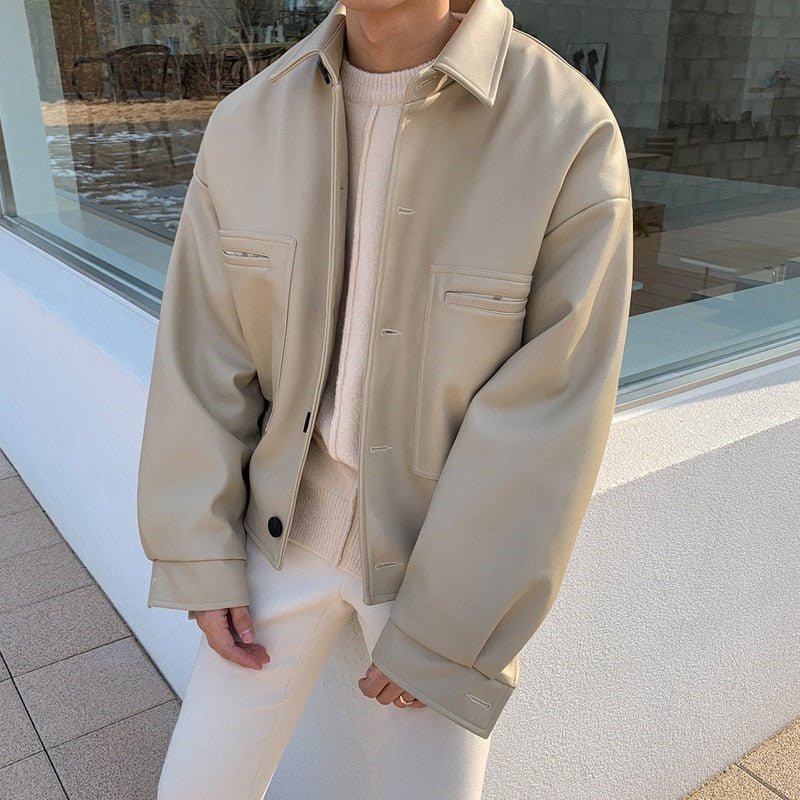 Veste En Cuir Beige